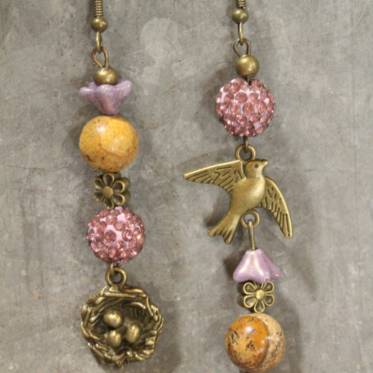 Spread Your Wings Plum Dangle Earrings