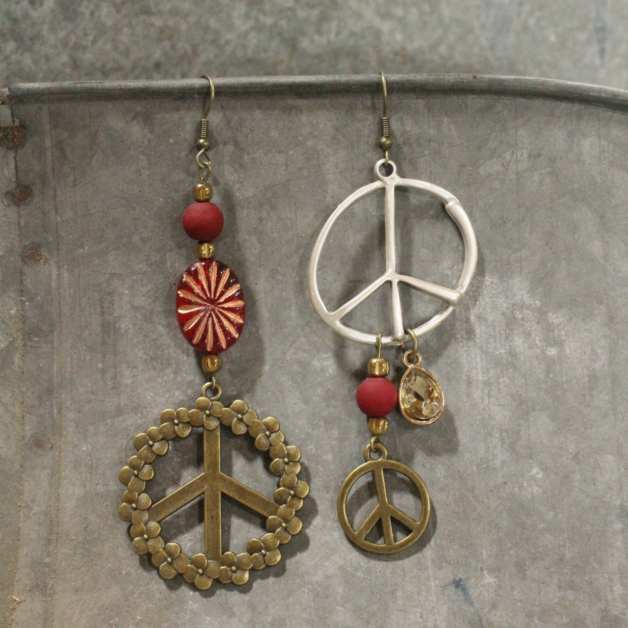 Peace & Love Dangle Earrings