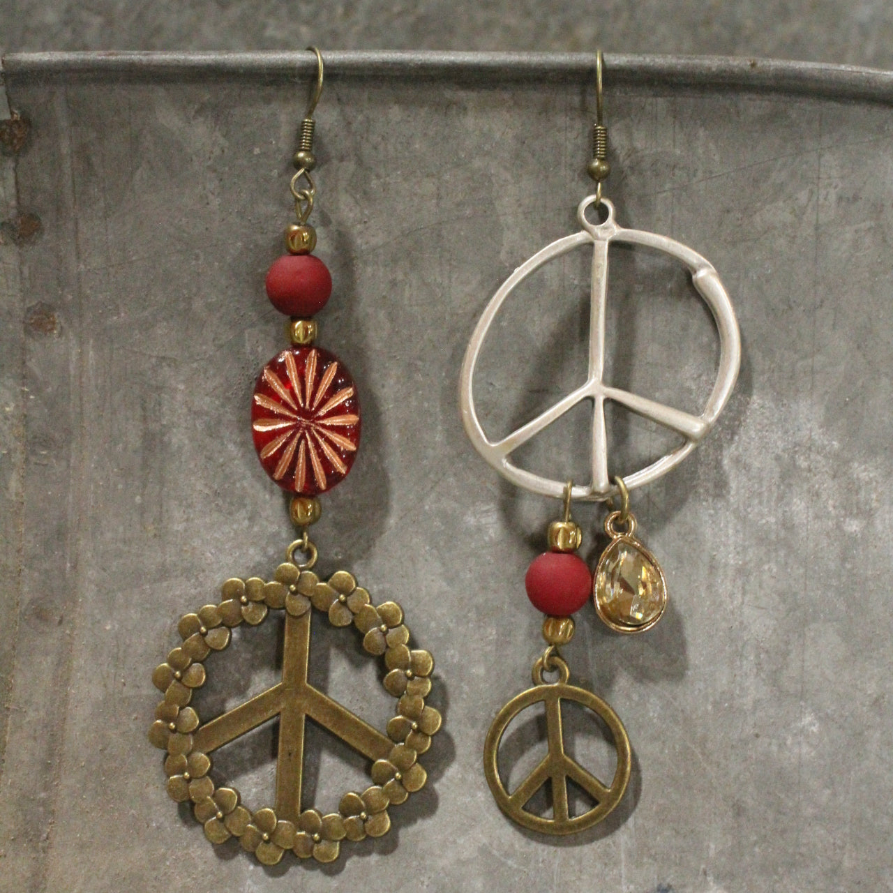 Peace & Love Dangle Earrings