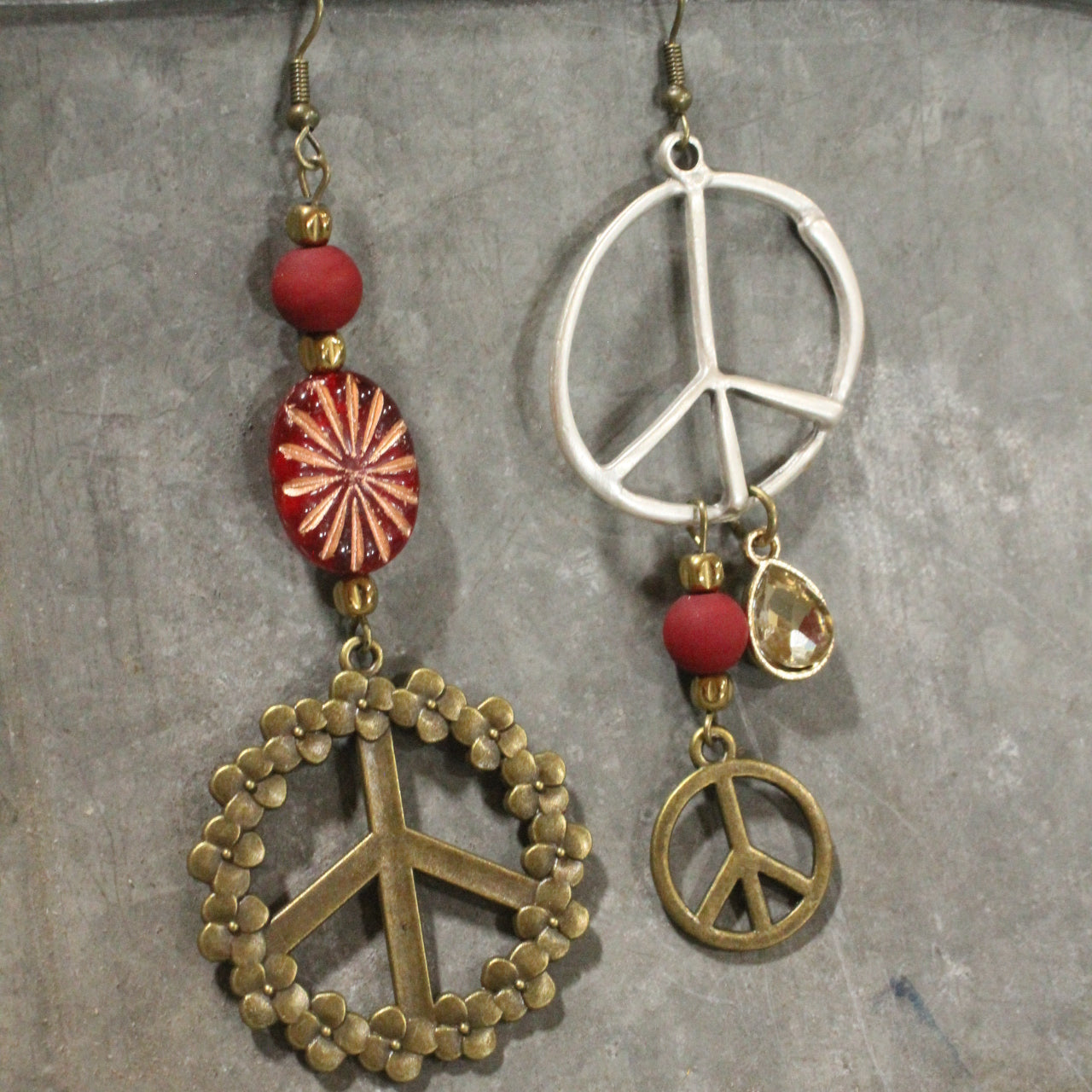 Peace & Love Dangle Earrings