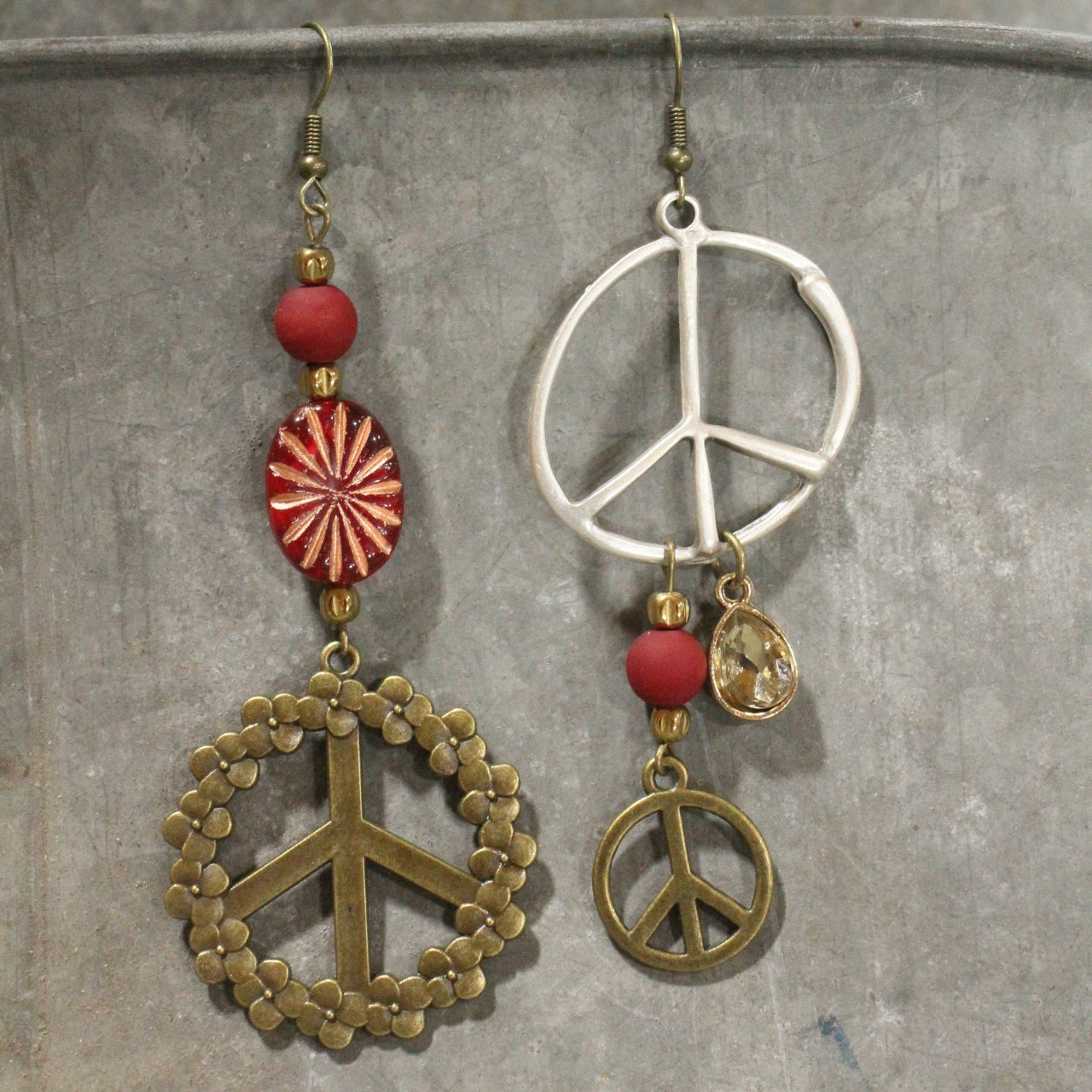 Peace & Love Dangle Earrings