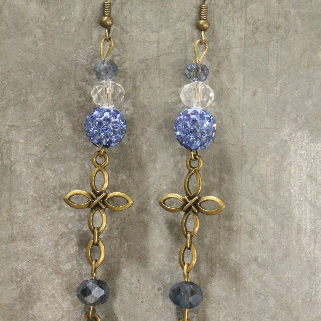 My God Cross Dangle Drop Earrings