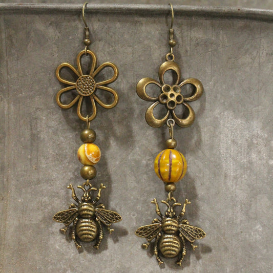 Stung By A Bee Dangle Earrings