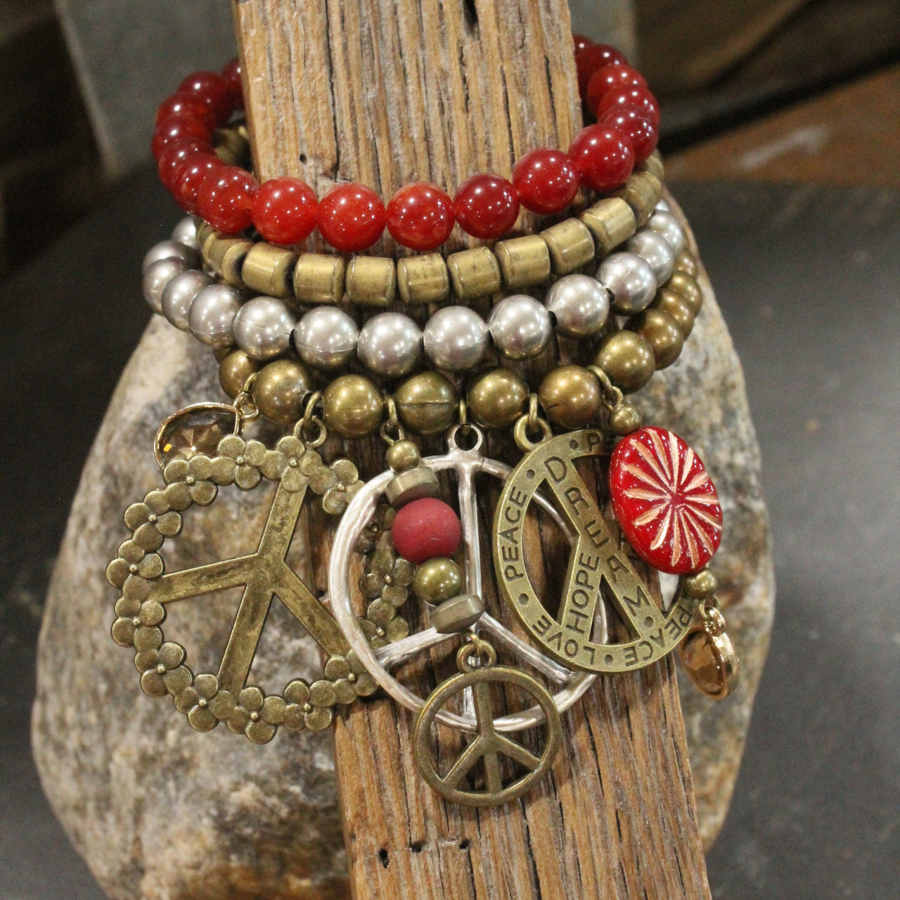 Peace & Love Charm’d Bracelet Set