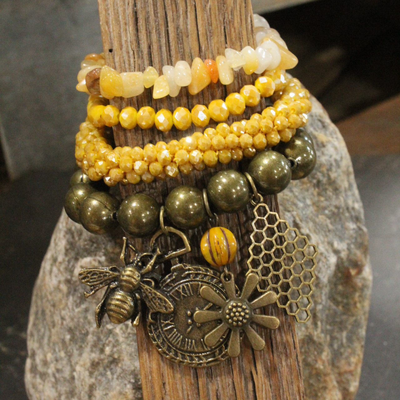 Stung By A Bee Bracelet Set