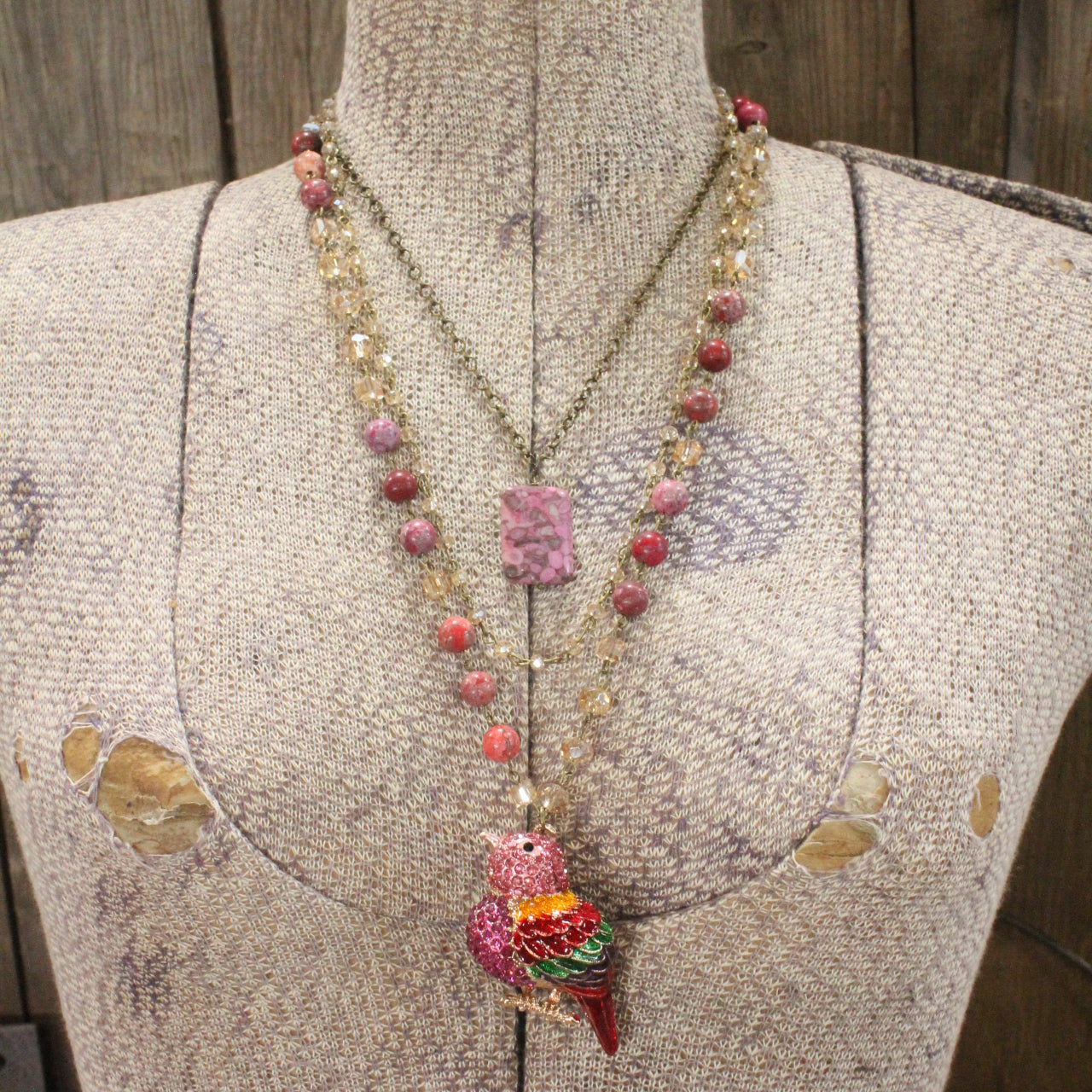 Spread Your Wings Raspberry Necklace Set