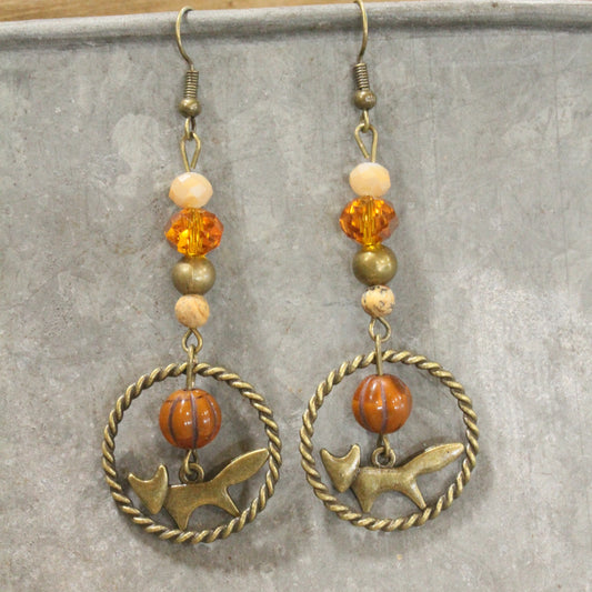 Getting A Little Foxy Dangle Drop Earrings