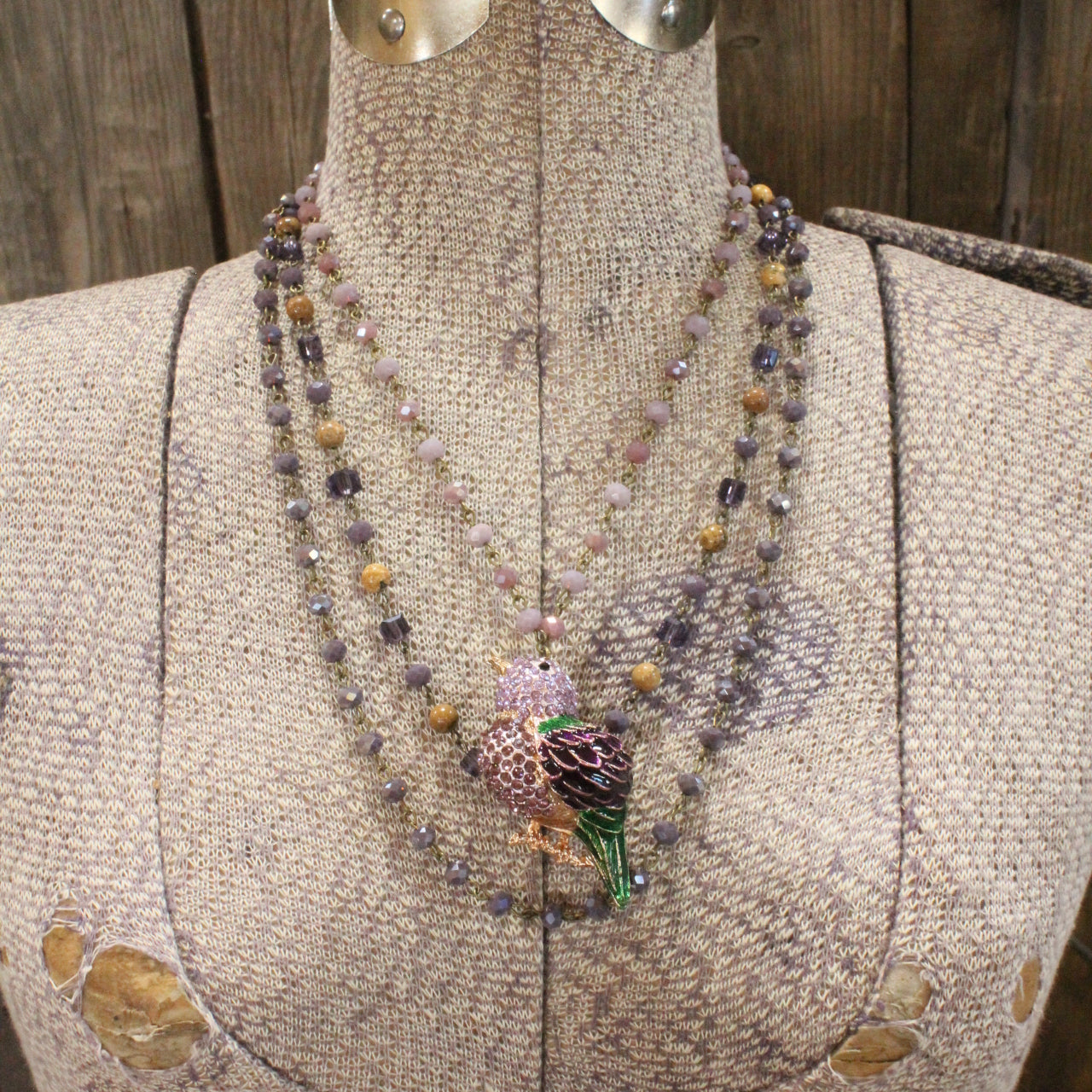 Spread Your Wings Plum Layered Necklace