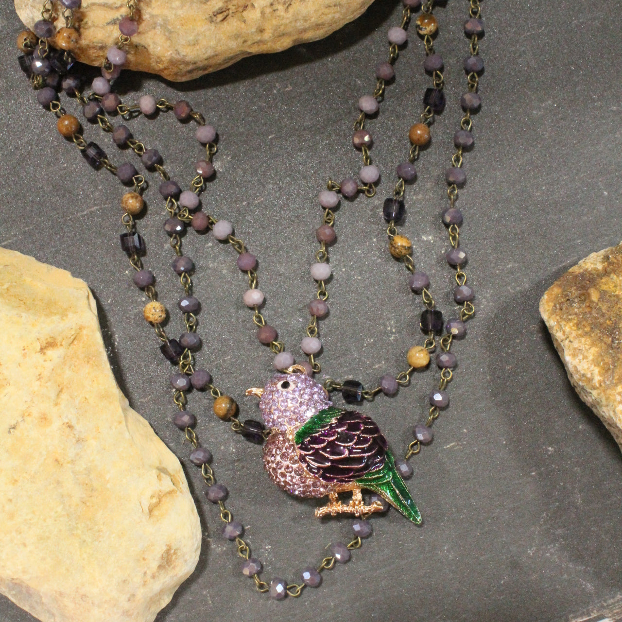 Spread Your Wings Plum Layered Necklace