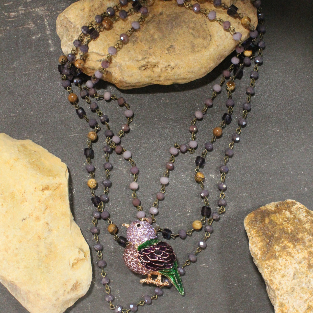 Spread Your Wings Plum Layered Necklace