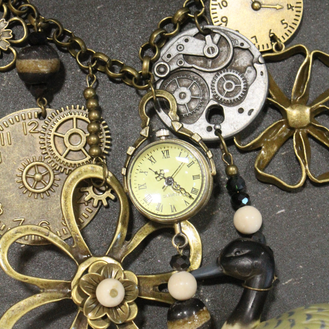 Fly Over Duck Vintage Charm'd Necklace
