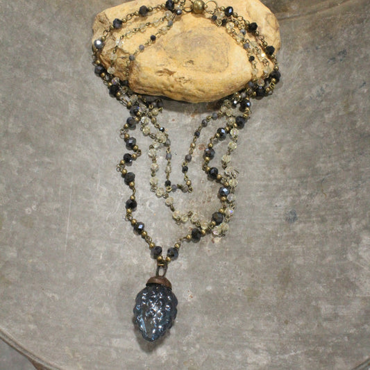 Pass The Pinecone Navy Layered Necklace