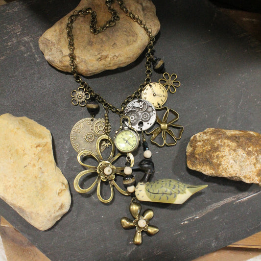 Fly Over Duck Vintage Charm'd Necklace