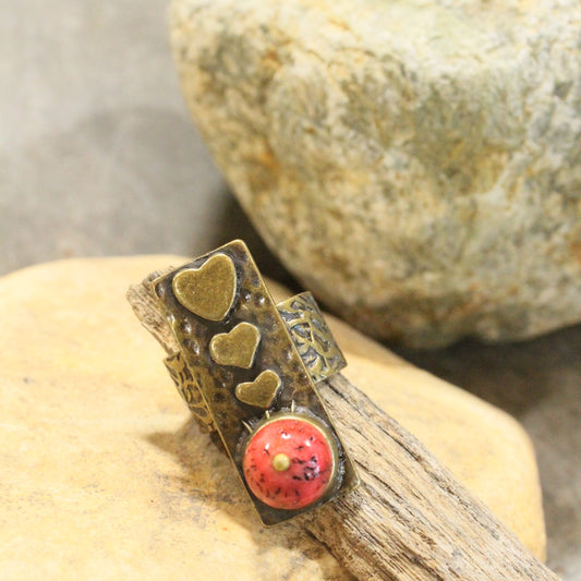 Bohemian Heart Throb Stone Open Size Ring