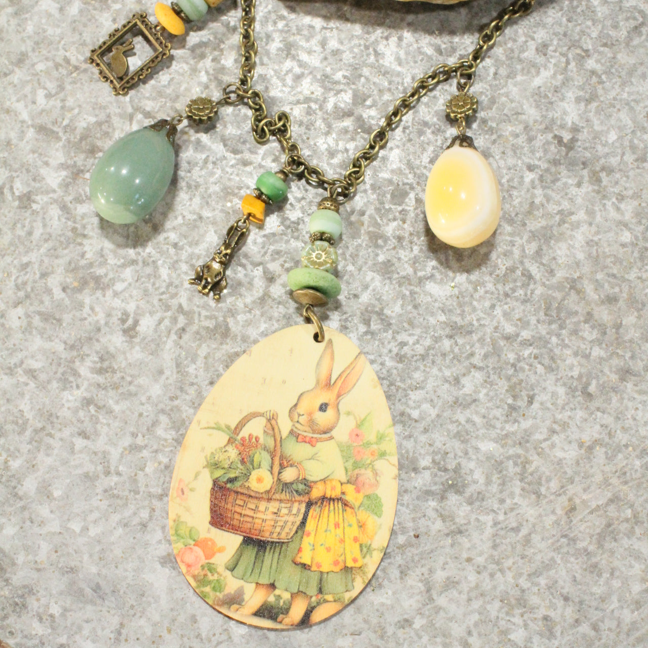 Egg Hunt Bunny Charming Necklace