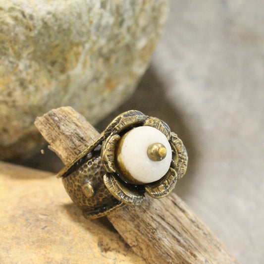 Bohemian Blooms Stone Open Size Ring