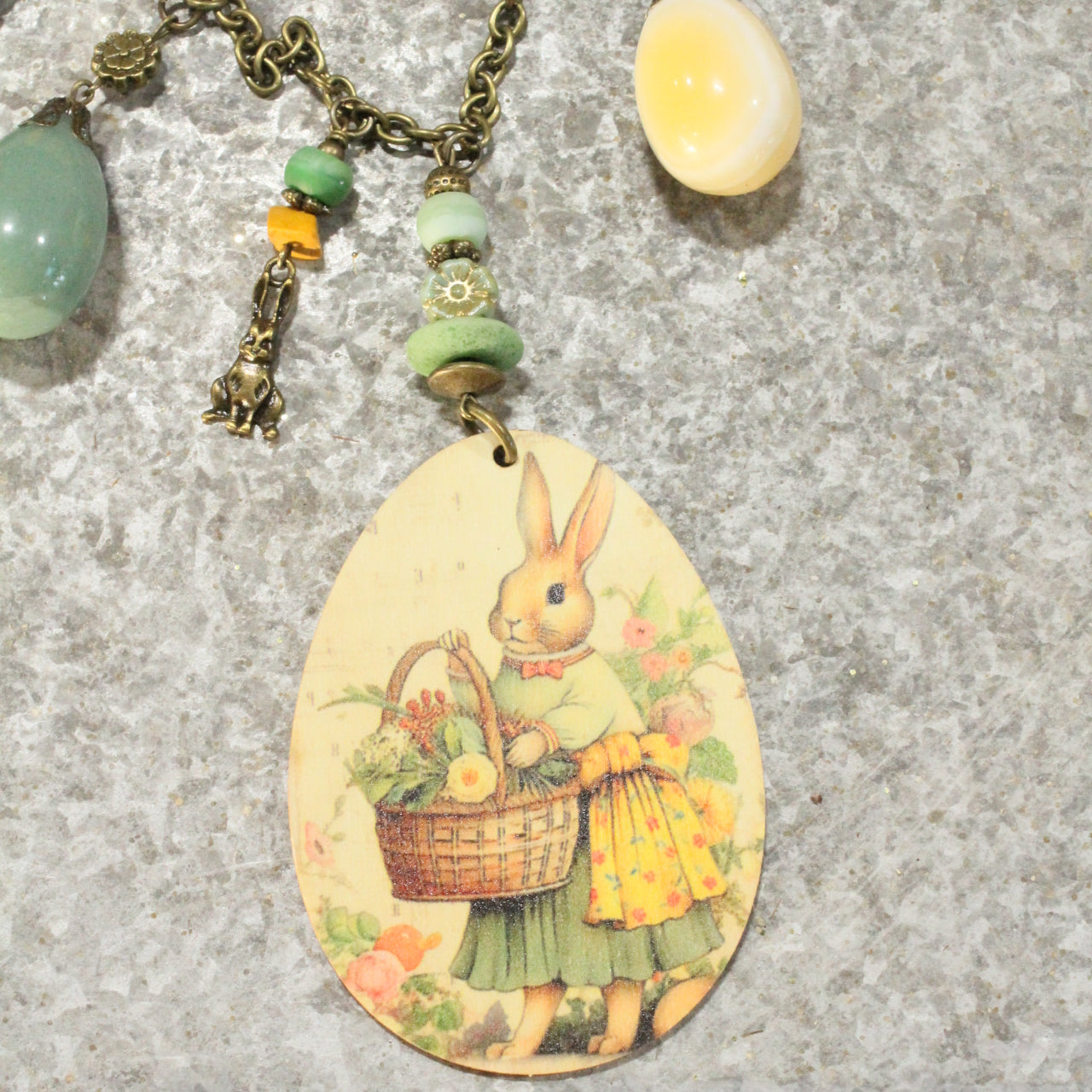 Egg Hunt Bunny Charming Necklace