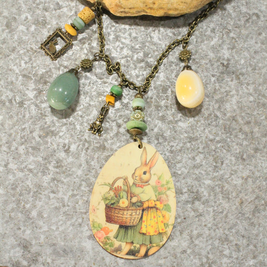 Egg Hunt Bunny Charming Necklace