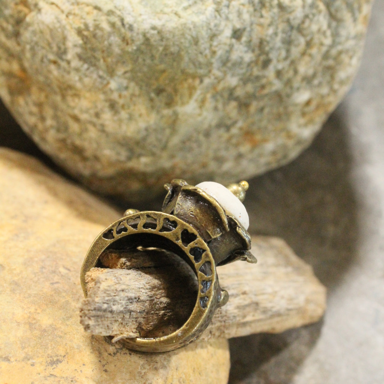 Bohemian Blooms Stone Open Size Ring