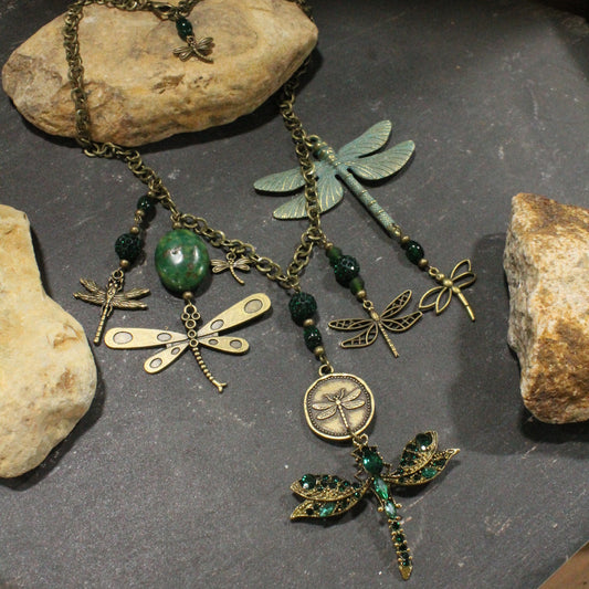 Keep Flying Dragonfly Charm'd Necklace