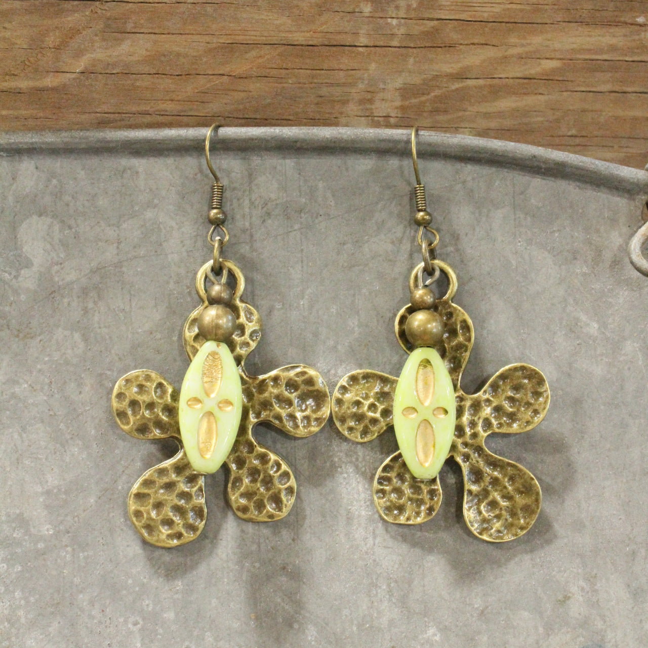 Blooming Bunny Czech Dangle Earrings