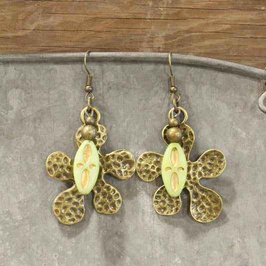 Blooming Bunny Czech Dangle Earrings