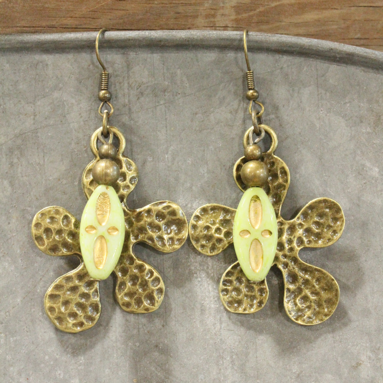 Blooming Bunny Czech Dangle Earrings