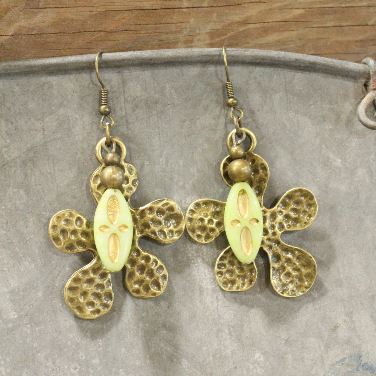 Blooming Bunny Czech Dangle Earrings