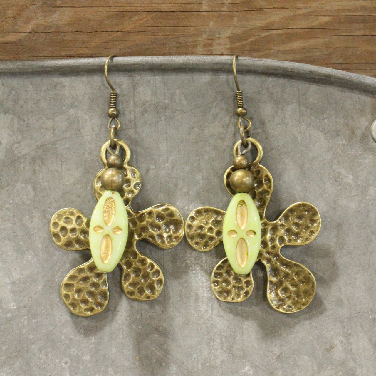 Blooming Bunny Czech Dangle Earrings