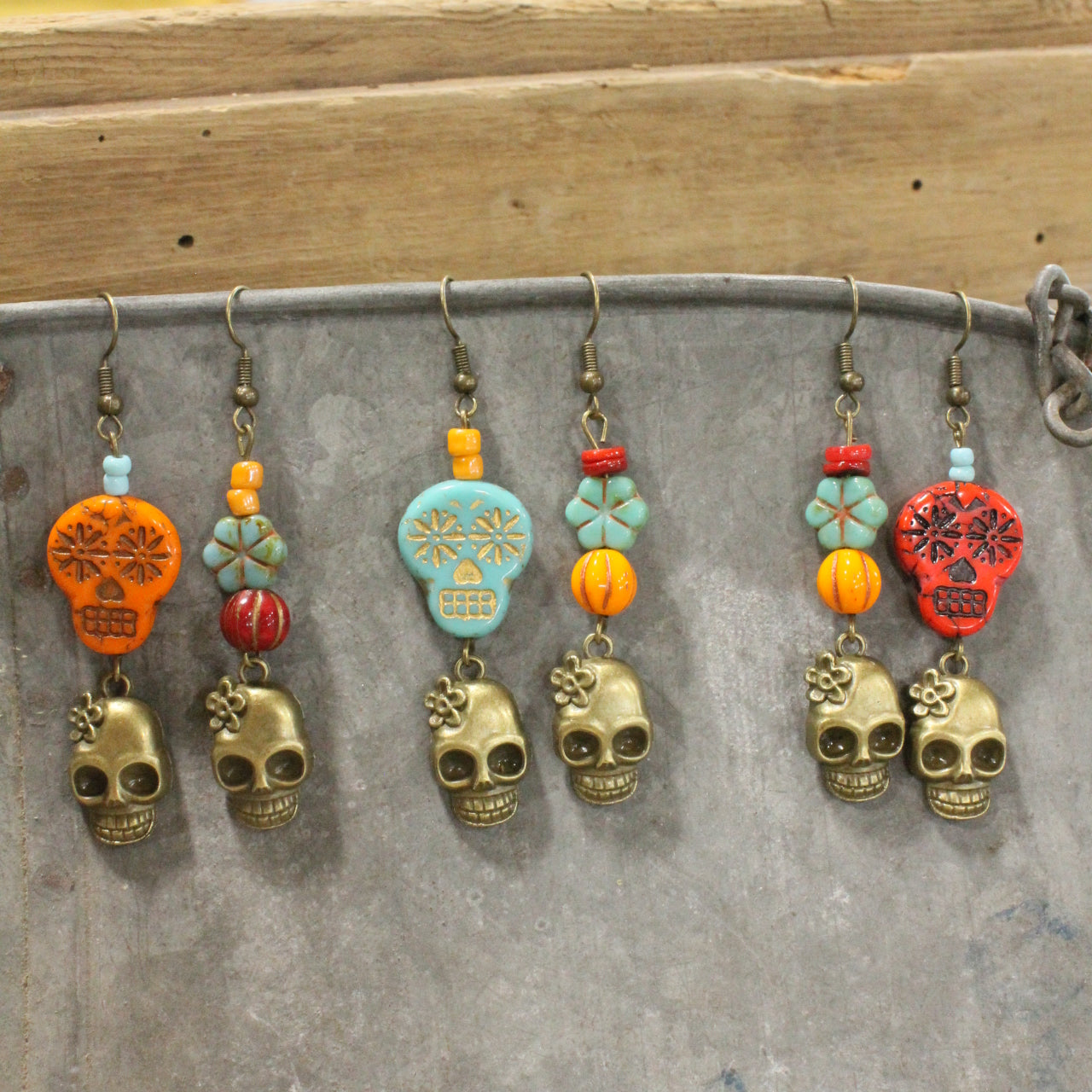Wacky & Fun Skull Dangle Drop Earrings