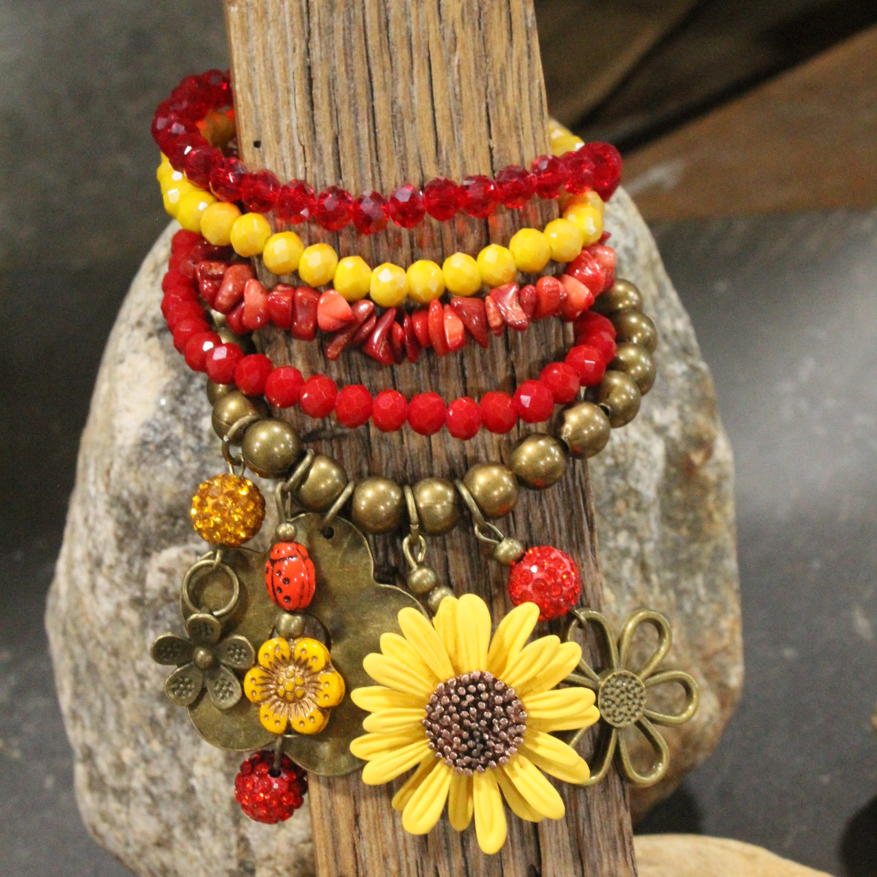 Ladybug Love Flower Charm'd Bracelet