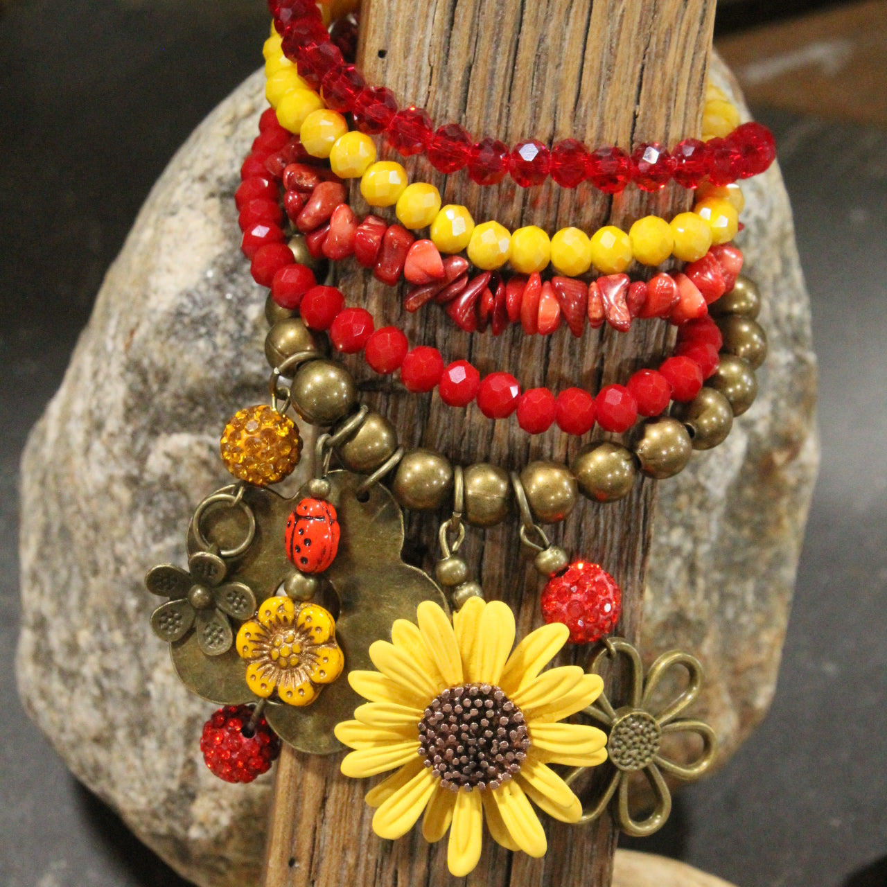 Ladybug Love Flower Charm'd Bracelet