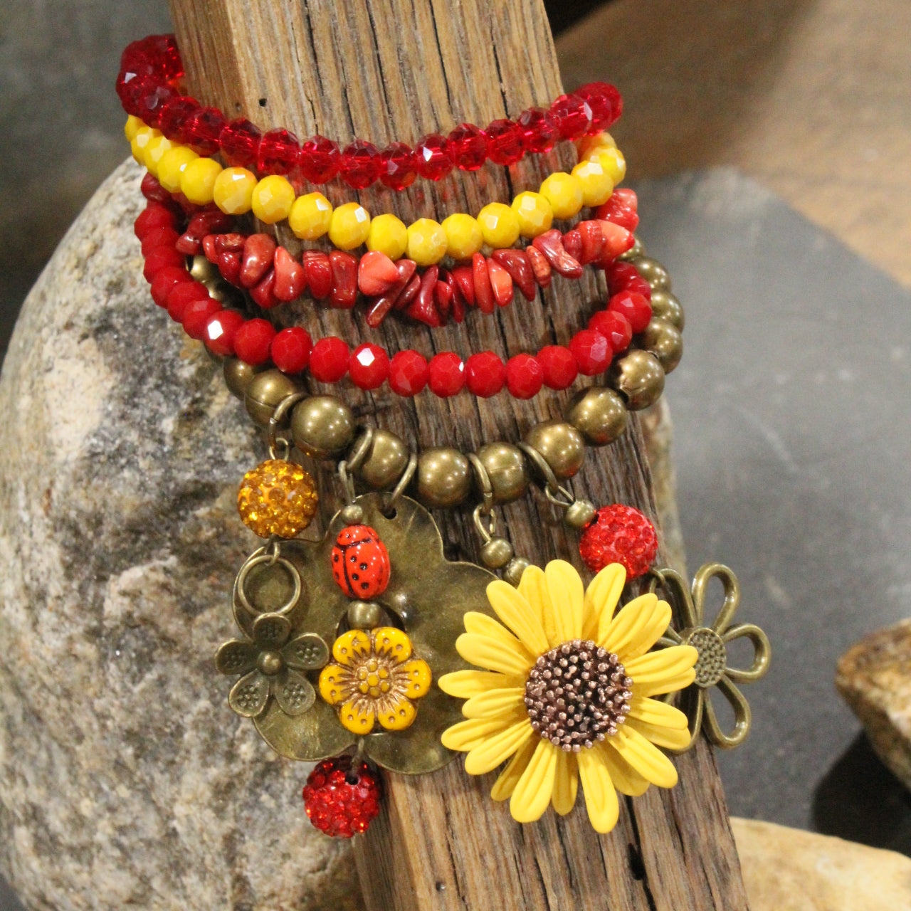Ladybug Love Flower Charm'd Bracelet