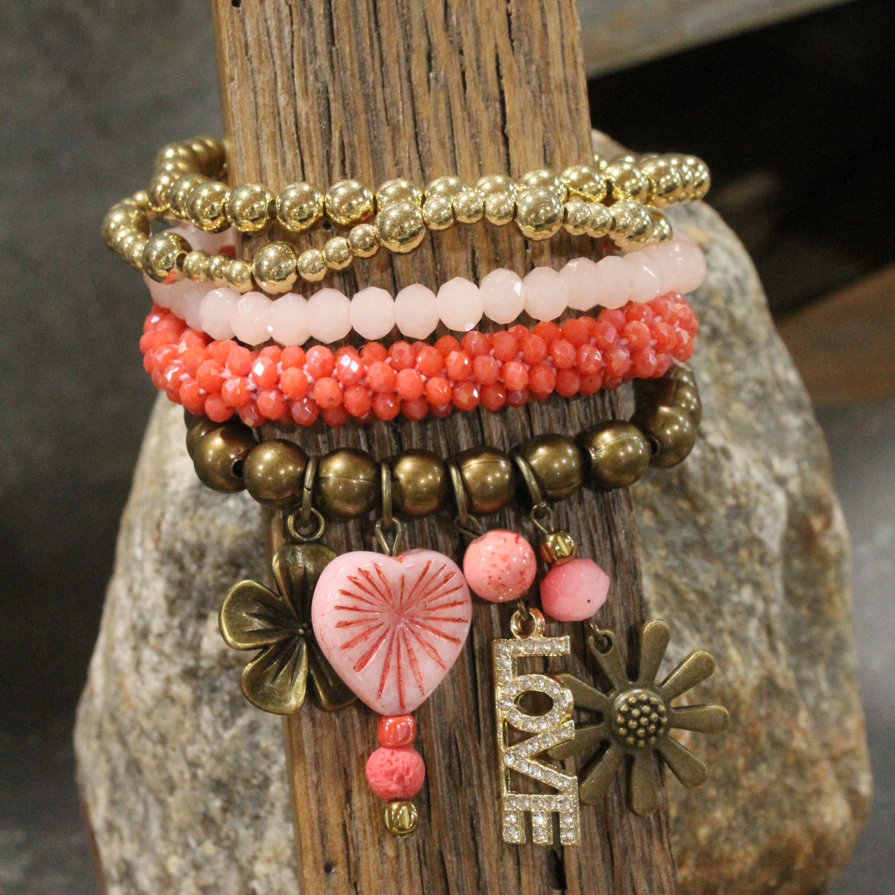 Flower Mom Charm'd Bracelet Set