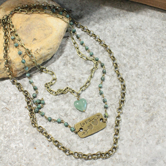 Cupid's Triple Layered Jasper Necklace