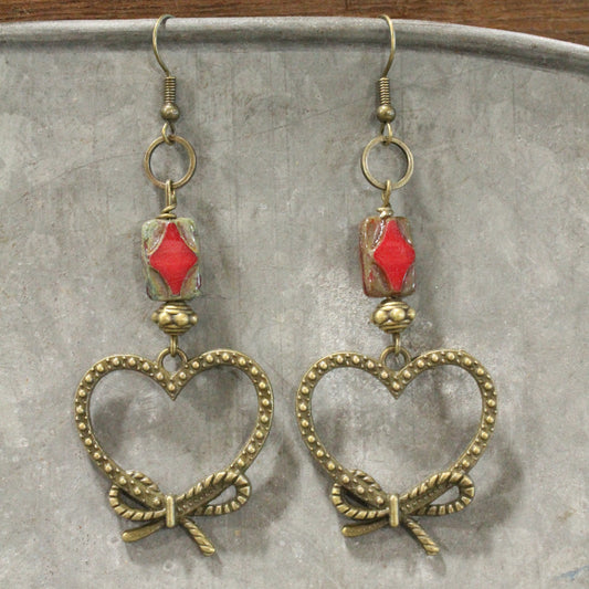 Can't Stop This Love Czech Glass Dangle Earrings