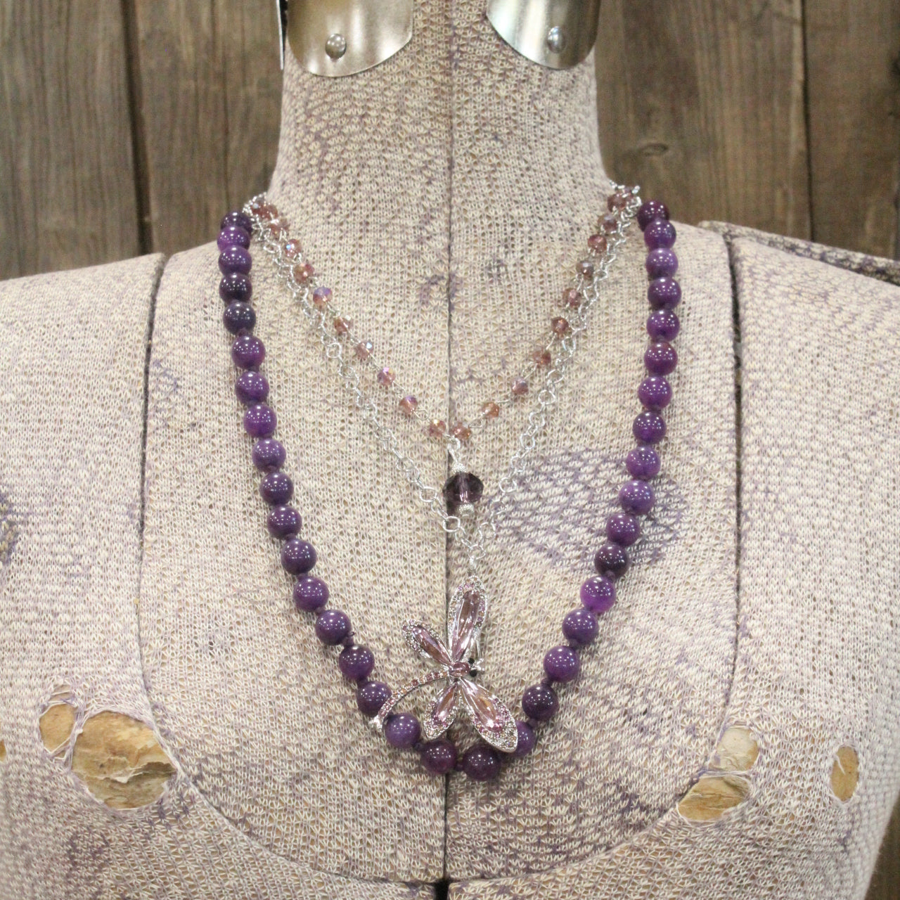 Dragonfly Lane Purple Layered Necklace