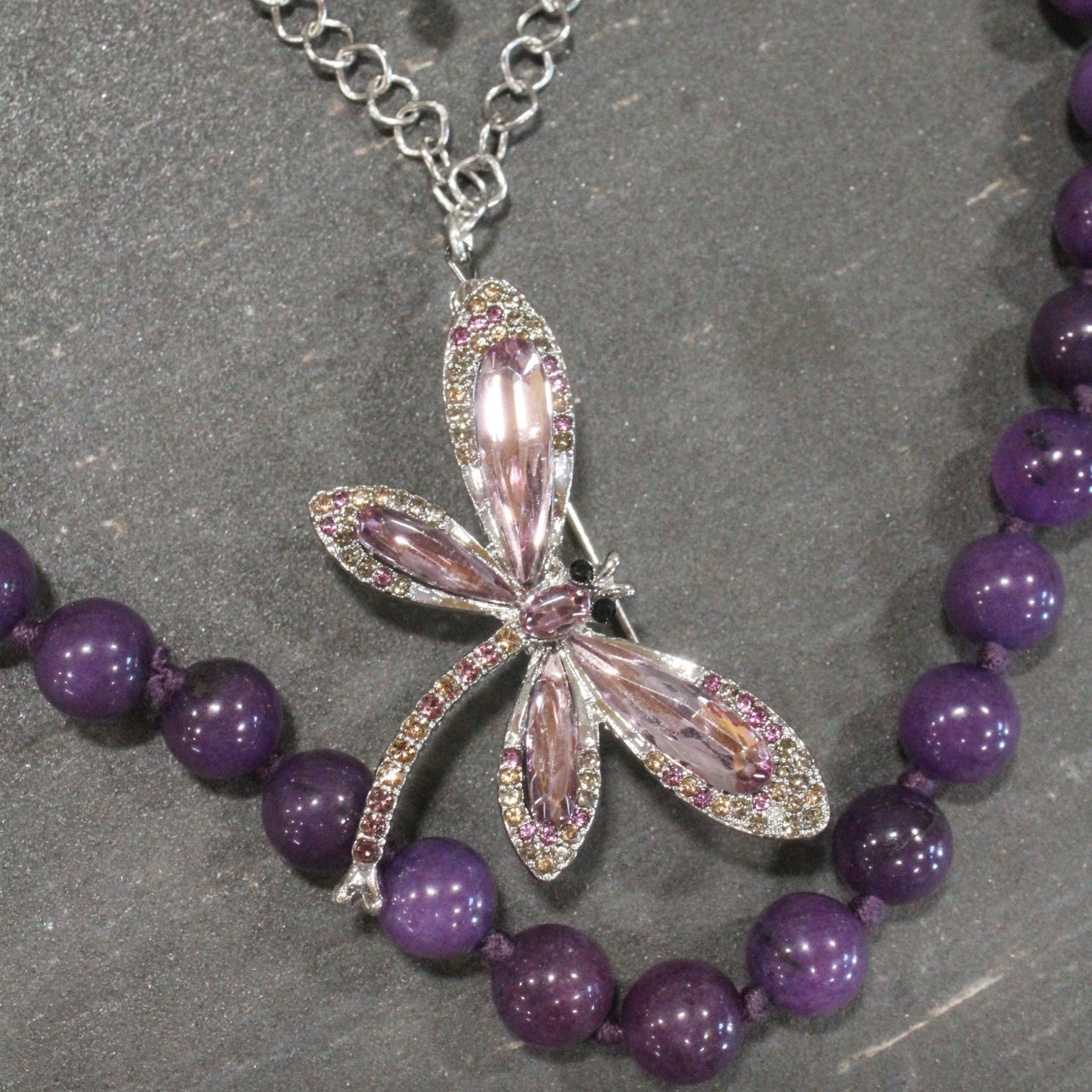 Dragonfly Lane Purple Layered Necklace
