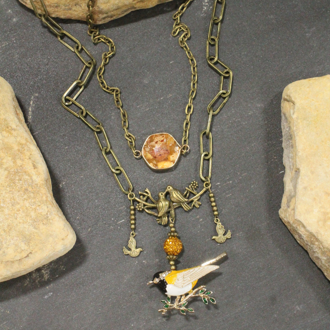 Song Bird Beauty Mustard Necklace