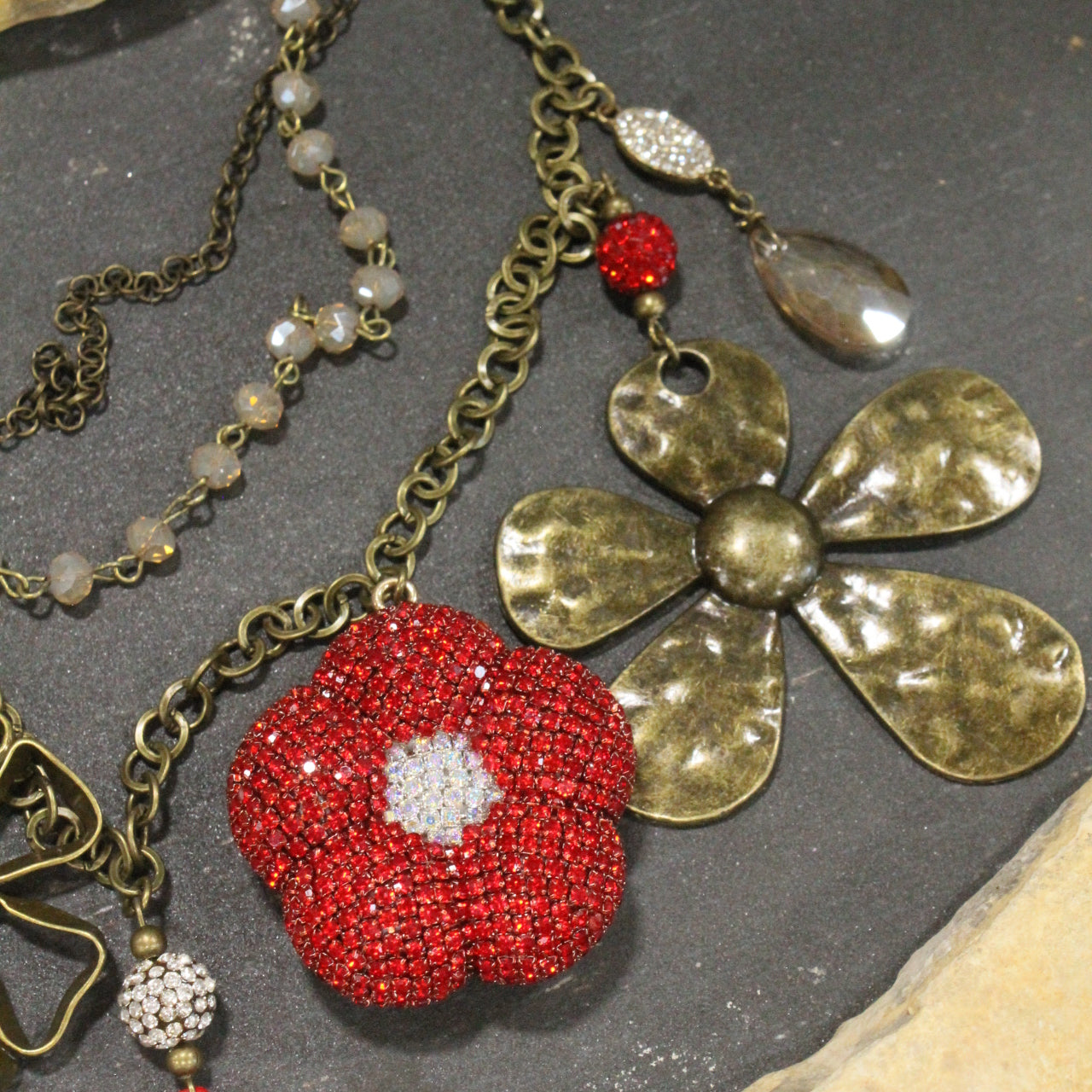 Rooster Crowing Layered Necklace