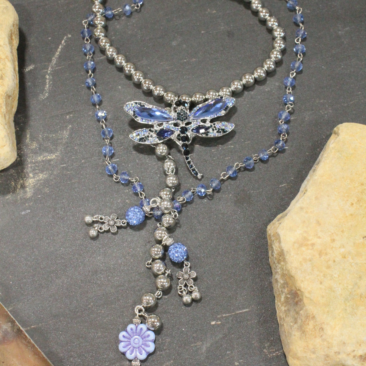 Dragonfly Lane Blue Layered Necklace